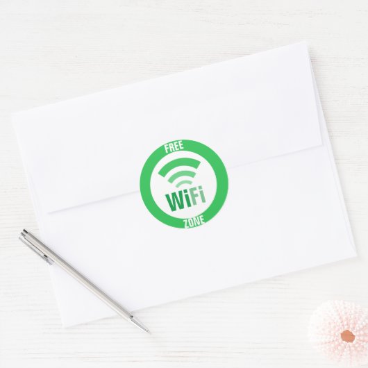 Gratis WiFi-teken Ronde Sticker (Envelop)