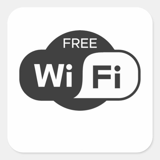Gratis Wifi Vierkante Stickers (Voorkant)