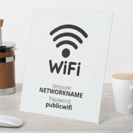 Gratis wifi voor gasten reclamebord met voetstuk