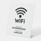 Gratis wifi voor gasten reclamebord met voetstuk (Voorkant)