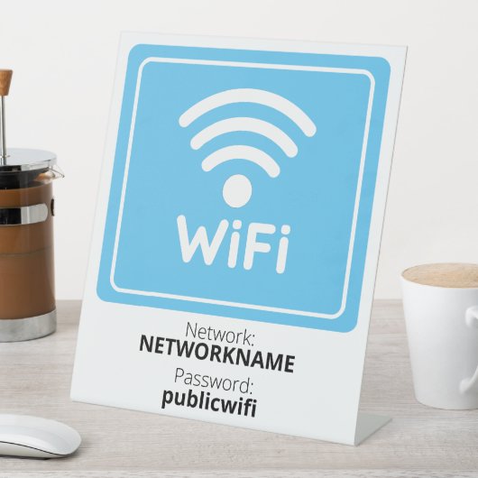Gratis wifi voor gasten reclamebord met voetstuk (Insitu)