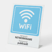 Gratis wifi voor gasten reclamebord met voetstuk (Voorkant)