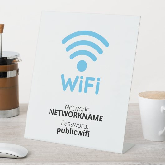 Gratis wifi voor gasten reclamebord met voetstuk (Insitu)