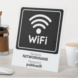 Gratis wifi voor gasten reclamebord met voetstuk