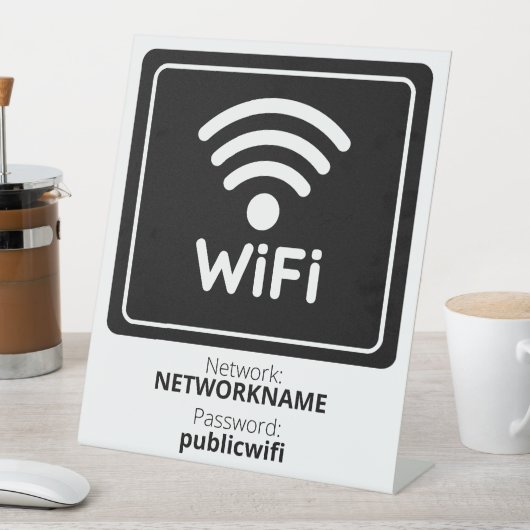 Gratis wifi voor gasten reclamebord met voetstuk (Insitu)