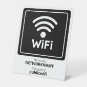 Gratis wifi voor gasten reclamebord met voetstuk (Voorkant)