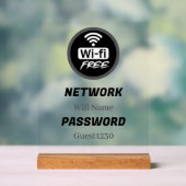 Gratis WiFi-wachtwoordbord | Netwerternaam en wach Acryl Bord (Neutraal)