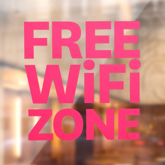 Gratis WiFi Zone Koffie Donut Winkel Zakelijk Raamsticker (Vel 2)