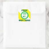 Gratis WiFi Zone Sign Vierkante Sticker (Tas)