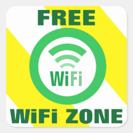 Gratis WiFi Zone Sign Vierkante Sticker