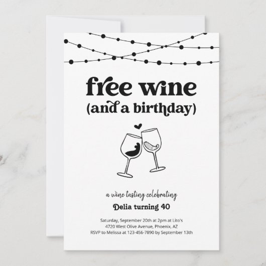 Gratis wijnproeverij Grappig volwassen verjaardags Kaart (Voorkant)