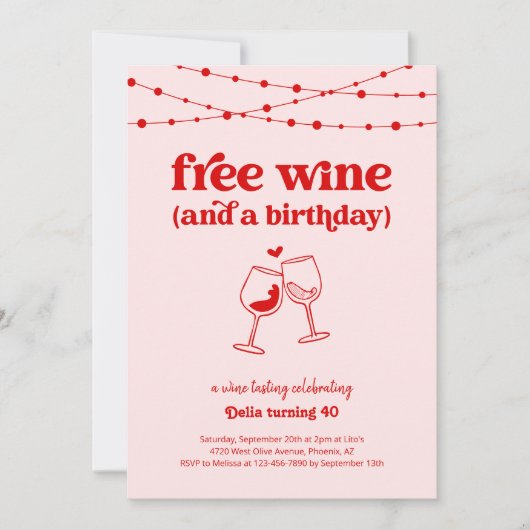 Gratis wijnproeverij Grappig Vrouw Verjaardagsfees Kaart (Voorkant)