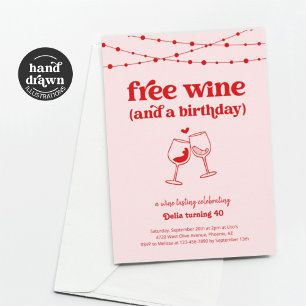 Gratis wijnproeverij Grappig Vrouw Verjaardagsfees Kaart
