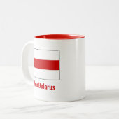 Gratis Wit-Rusland - Engels - Wit Rood Wit Vlag Tweekleurige Koffiemok (Voorkant links)