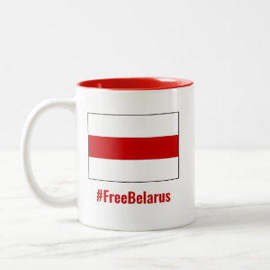 Gratis Wit-Rusland - Engels - Wit Rood Wit Vlag Tweekleurige Koffiemok