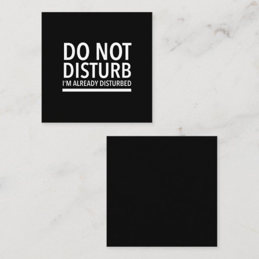 Gratis witte quotes niet verstoren vierkante visitekaartje (Voorkant / Achterkant)