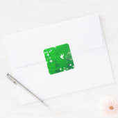 Gratis witte vogel onder witte bloemen Stickers (Envelop)