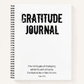 Gratis Witte Zwarte Minimale Psalm Bijbelverse Notitieboek (Voorkant)