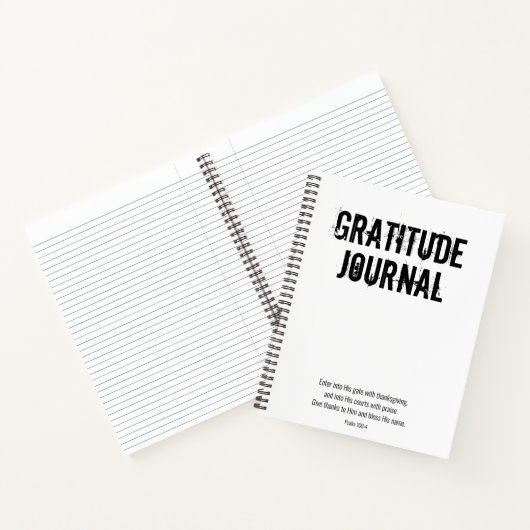 Gratis Witte Zwarte Minimale Psalm Bijbelverse Notitieboek (Binnen)