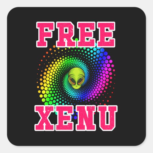 Gratis Xenu Rainbow Spiral Grappig Scientology Pro Vierkante Sticker (Voorkant)