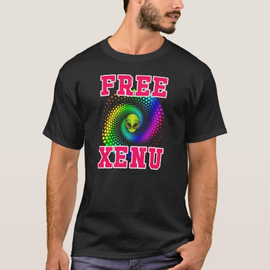 Gratis Xenu regenboog spiraal grappig anti-sciento T-shirt (Voorkant)