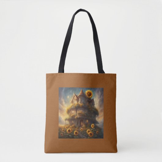 Gratis Zonnebloem Huis Zomer Tote Bag (Voorkant)