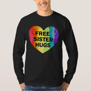 Gratis Zus Knuffels LGBT Vlag Hart Regenboog Pride T-shirt