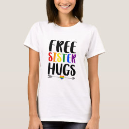 Gratis zusje met pijlregenboogpride t-shirt