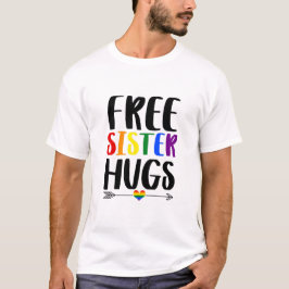 Gratis zusje met pijlregenboogpride t-shirt