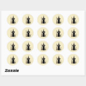 Gratis Zwarte Kat Fijne Halloween Ronde Sticker (Vel)