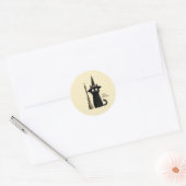 Gratis Zwarte Kat Fijne Halloween Ronde Sticker (Envelop)