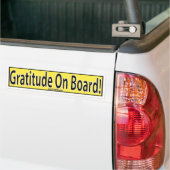 GRATITUDE AAN BOORD BUMPERSTICKER (Op Truck)