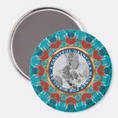 Gratitude Aqua Teal Mandala Custom Words & Photo Magneet (Voorkant / Achterkant)