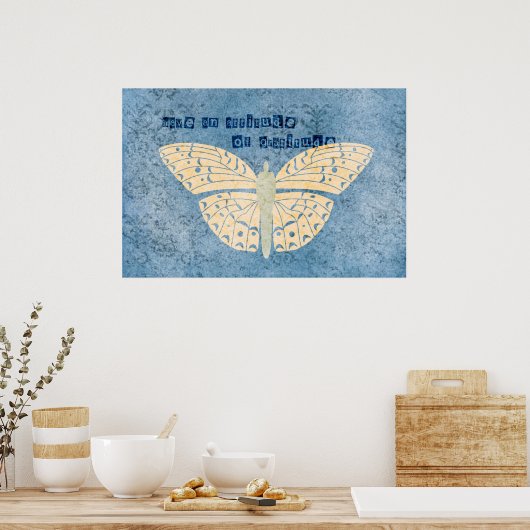 Gratitude Attitude Butterfly Poster (Keuken)