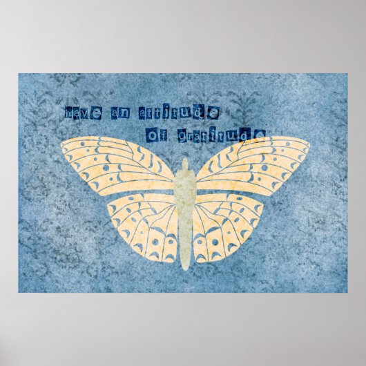 Gratitude Attitude Butterfly Poster (Voorkant)