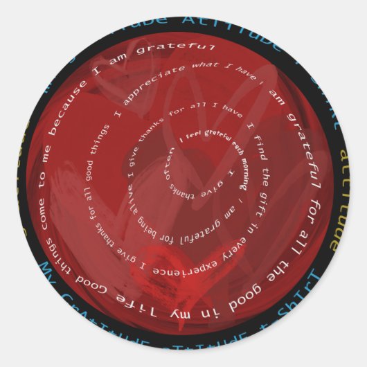 Gratitude Attitude Ronde Sticker (Voorkant)