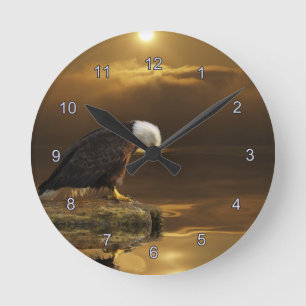 Gratitude Bald Eagle Spirituele Wildlife Clock Ronde Klok