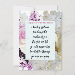 Gratitude Bible Verse Floral Meditation Card Kaart