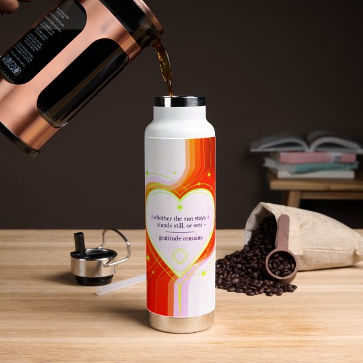 Gratitude blijft™: Inspirerende Liefde & Intentie Waterfles (Koffie (Gedraaid) )
