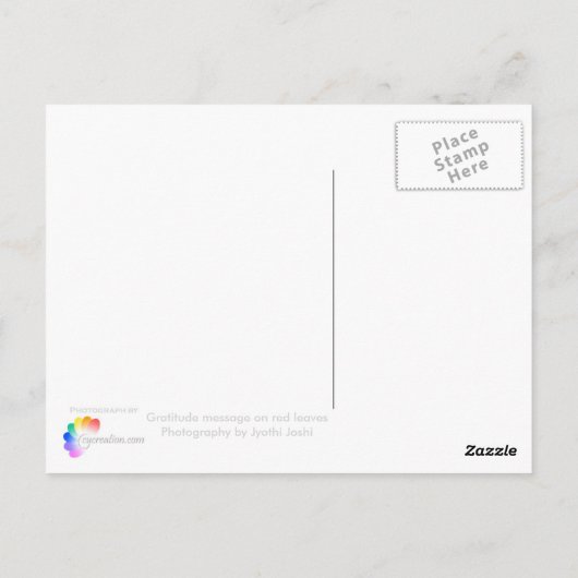 Gratitude Briefkaart (Achterkant)