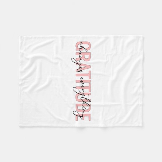 Gratitude Changes Everything Motivational Sitive M Fleece Deken (Voorkant (Horizontaal))