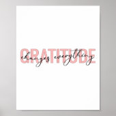 Gratitude Changes Everything Motivational Sitive M Poster (Voorkant)