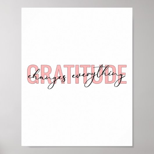 Gratitude Changes Everything Motivational Sitive M Poster (Voorkant)