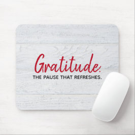Gratitude-citaat op hout muismat