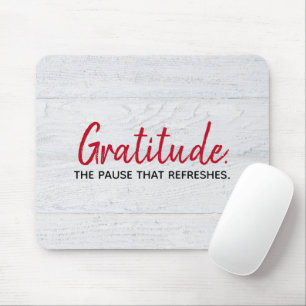 Gratitude-citaat op hout muismat