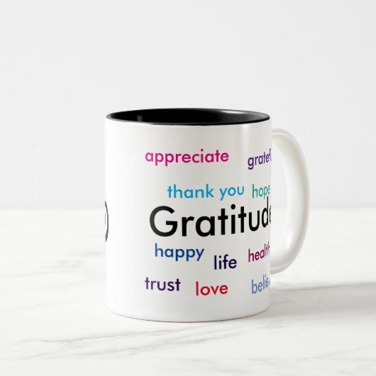 Gratitude Coffee Mok (Voorkant rechts)