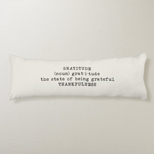 Gratitude Definition Accent Body Pillow Lichaamskussen (Voorkant)