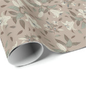 Gratitude Elegant Neutral Floral Lily Brown Cadeaupapier (Rol Hoek)
