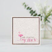 Gratitude Flamingo met roze Waterverf-kaart Feestdagenkaart (Staand voorkant)
