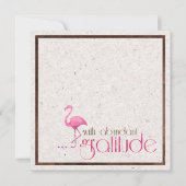 Gratitude Flamingo met roze Waterverf-kaart Feestdagenkaart (Voorkant)